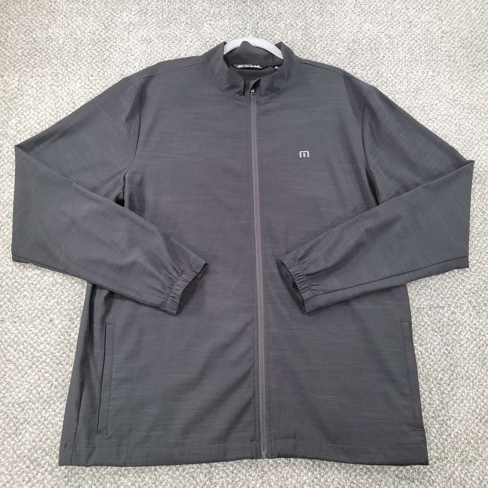 TravisMathew Mens XL Charcoal Grey Full Zip Golf‎ Jacket Performance Lightweight